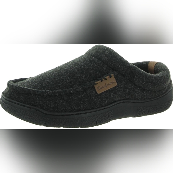 NEW!! Dearfoams Men's Clog Style Memory Foam Slippers Wool Blend - Picture 2 of 7